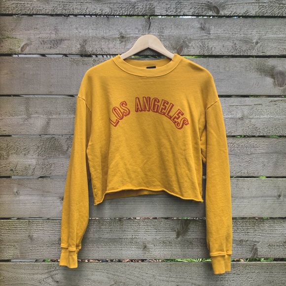 Mustard Cropped Los Angeles Crew Neck Day Brand - Picture 4 of 9